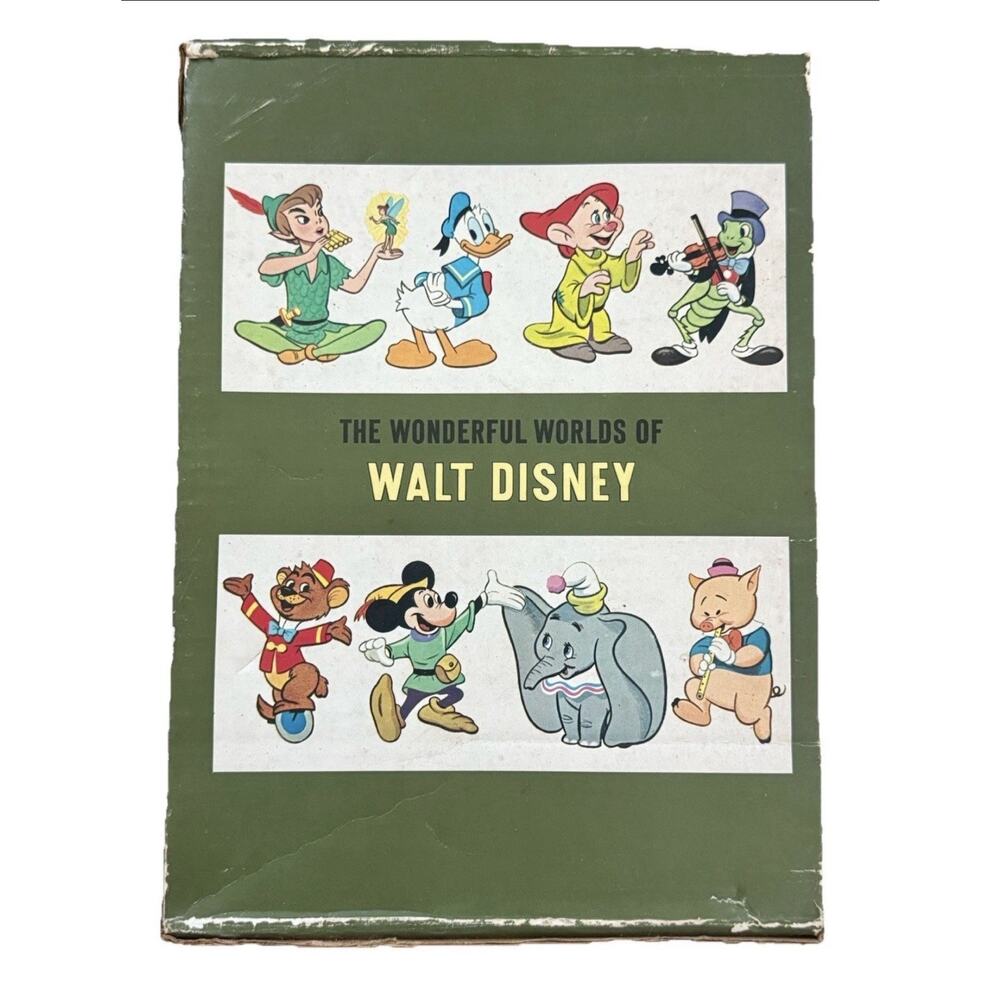 Wonderful Worlds of Walt Disney 4 Book Set Vtg HC Boxed Collection 1960s 1965